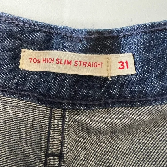 Levi's 31x29 70s High Slim Straight Wellthread Cotton Jeans Indigo Blue - Picture 4 of 7